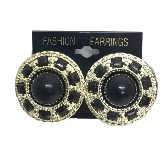 (2) Pairs Chunky Statement Clip-on Earrings Lot 4 - Picture 2 of 6